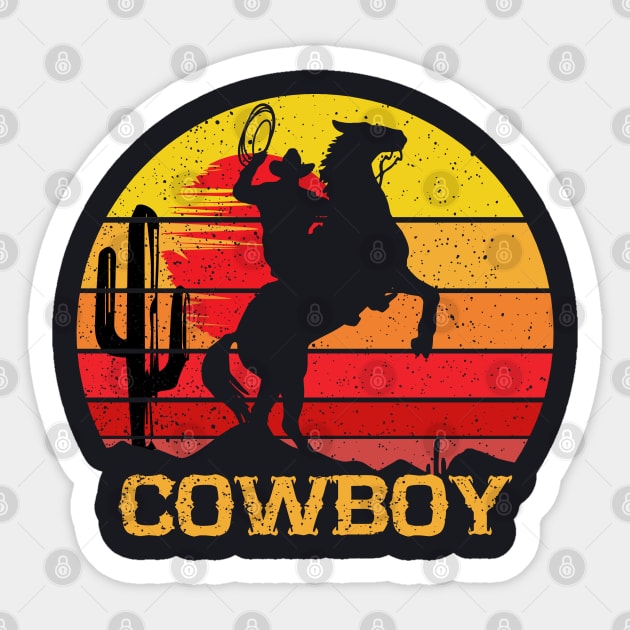 Cowboy Retro Vintage Sticker by DARSHIRTS